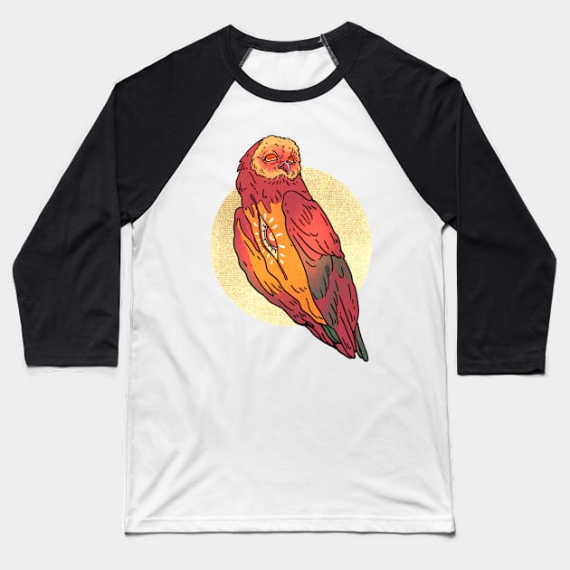Witch Owl - Moon Baseball T-Shirt by INOGArt